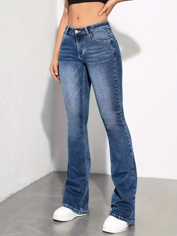 Határokon átnyúló európai és amerikai női divatos, bő szárú farmer 2025-ös nyári új, retró, mosott, rugalmas, hosszú farmer