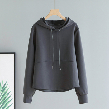 Tavaszi és őszi új kapucnis pulóver rövid kabát női hongkongi stílusú forró lány karcsúsított sportpulóver hétköznapi hosszú ujjú felső divatos