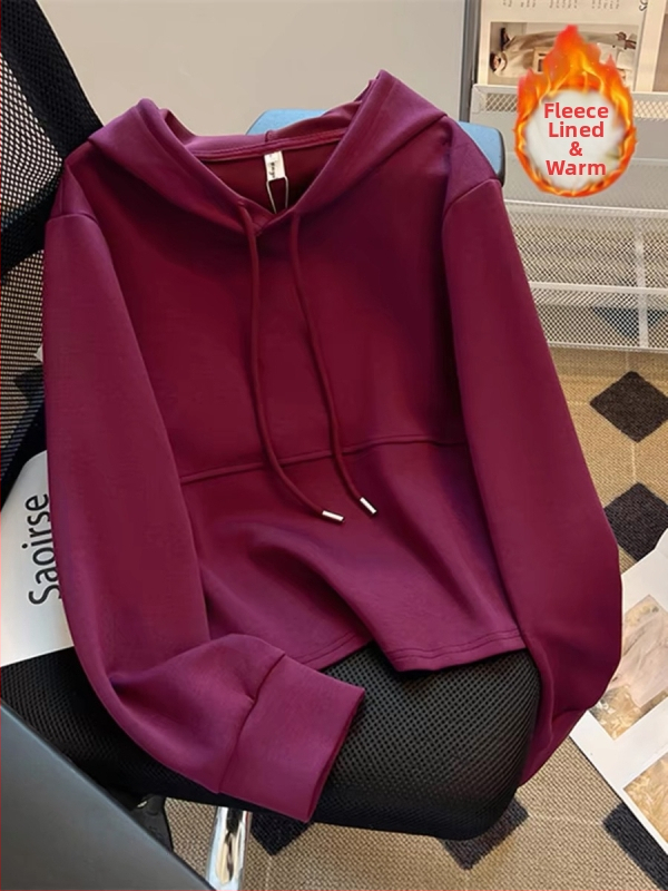 Tavaszi és őszi új kapucnis pulóver rövid kabát női hongkongi stílusú forró lány karcsúsított sportpulóver hétköznapi hosszú ujjú felső divatos