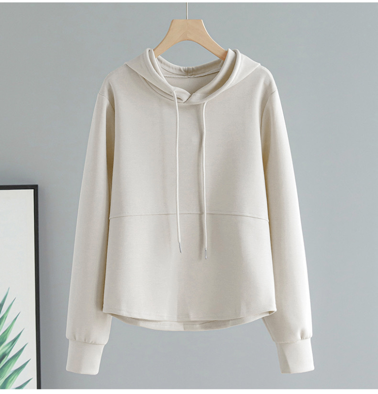Tavaszi és őszi új kapucnis pulóver rövid kabát női hongkongi stílusú forró lány karcsúsított sportpulóver hétköznapi hosszú ujjú felső divatos