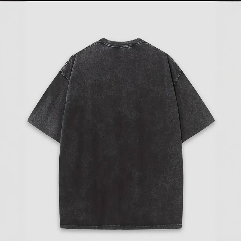 Csontvázmintás, laza, rövid ujjú póló, rock, amerikai, sötét, retró, mosott mintával