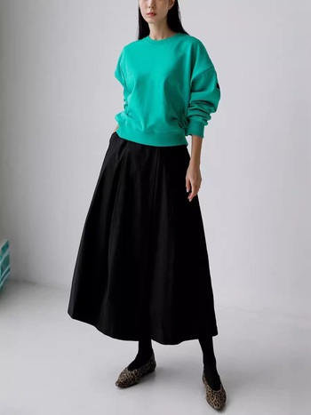 Női A-vonalú szoknya, középhosszú, európai és amerikai divatos, lezser szoknya, mindenhez illő, nagy szárú, elegáns, laza szoknya