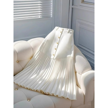 Уникалната и красива крушовидна пола с висока талия, покриваща ханша и отслабваща с бял шев, за жени.