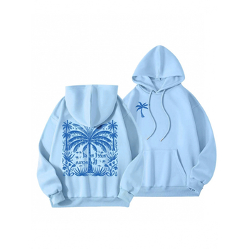 Cross-Border 2025 tavaszi és őszi bársony női pulóver, menetes mandzsettával, szegéllyel, laza, meleg, kapucnis pulóver, női mintás