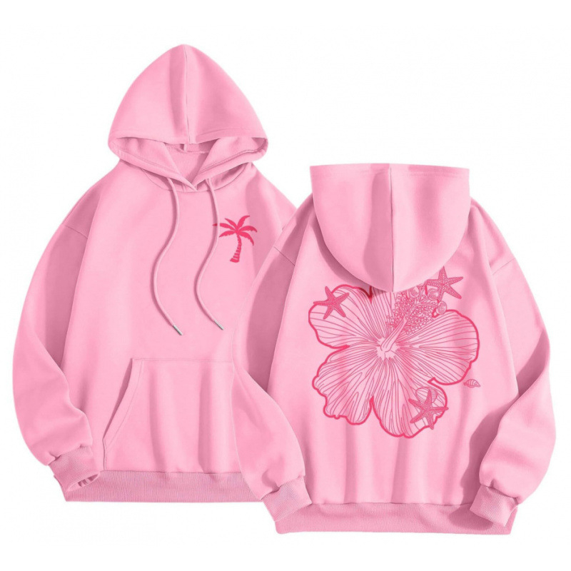 Cross-Border 2025 tavaszi és őszi bársony női pulóver, menetes mandzsettával, szegéllyel, laza, meleg, kapucnis pulóver, női mintás