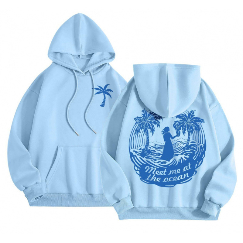 Cross-Border 2025 tavaszi és őszi bársony női pulóver, menetes mandzsettával, szegéllyel, laza, meleg, kapucnis pulóver, női mintás