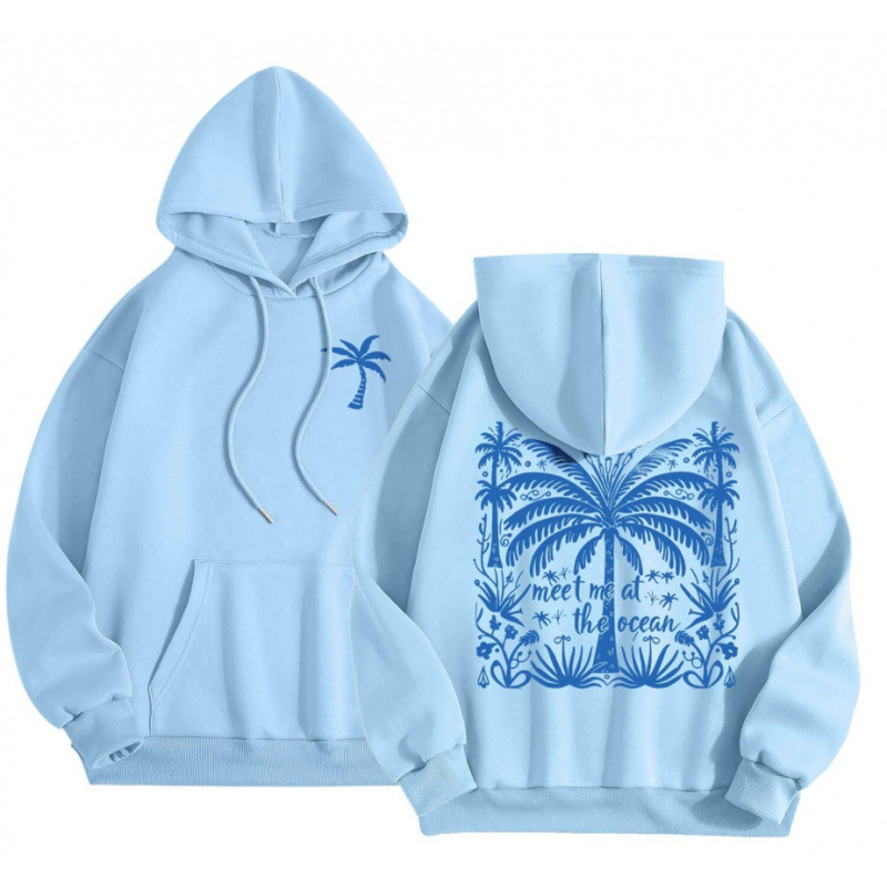 Cross-Border 2025 tavaszi és őszi bársony női pulóver, menetes mandzsettával, szegéllyel, laza, meleg, kapucnis pulóver, női mintás