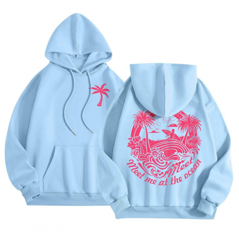 Cross-Border 2025 tavaszi és őszi bársony női pulóver, menetes mandzsettával, szegéllyel, laza, meleg, kapucnis pulóver, női mintás