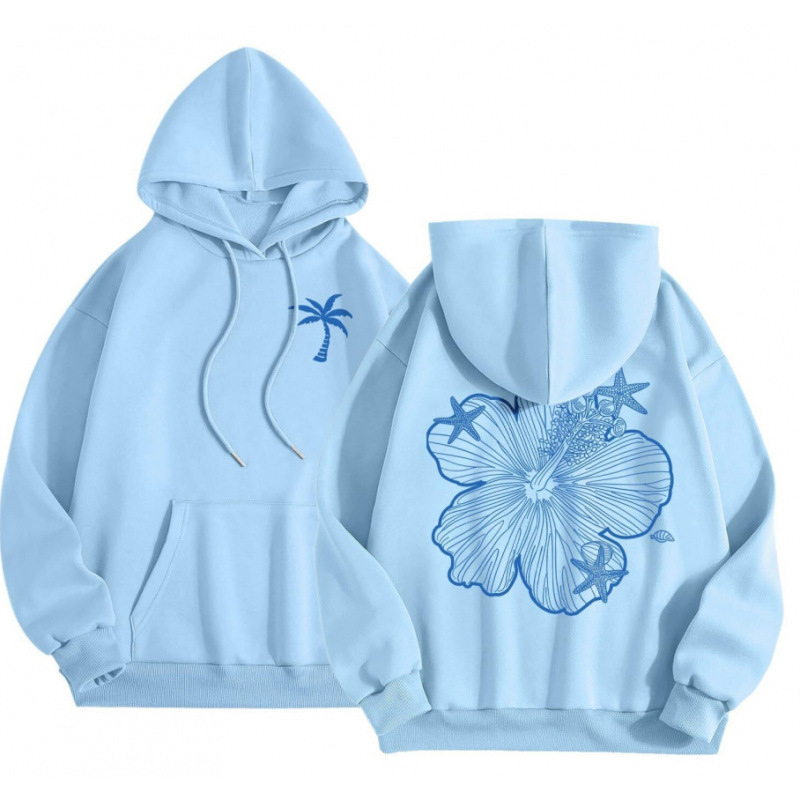 Cross-Border 2025 tavaszi és őszi bársony női pulóver, menetes mandzsettával, szegéllyel, laza, meleg, kapucnis pulóver, női mintás