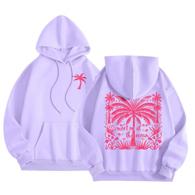 Cross-Border 2025 tavaszi és őszi bársony női pulóver, menetes mandzsettával, szegéllyel, laza, meleg, kapucnis pulóver, női mintás