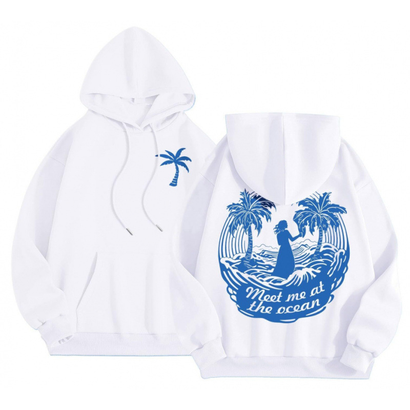 Cross-Border 2025 tavaszi és őszi bársony női pulóver, menetes mandzsettával, szegéllyel, laza, meleg, kapucnis pulóver, női mintás