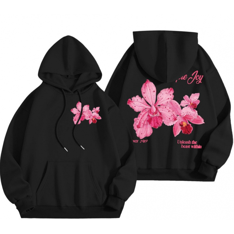 Cross-Border 2025 tavaszi és őszi bársony női pulóver, menetes mandzsettával, szegéllyel, laza, meleg, kapucnis pulóver, női mintás