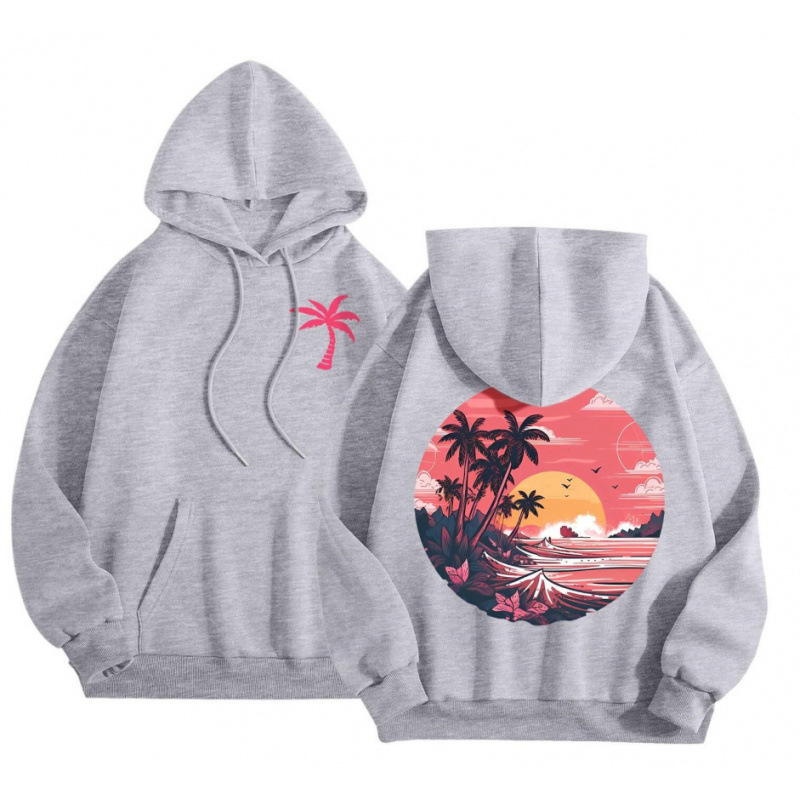 Cross-Border 2025 tavaszi és őszi bársony női pulóver, menetes mandzsettával, szegéllyel, laza, meleg, kapucnis pulóver, női mintás