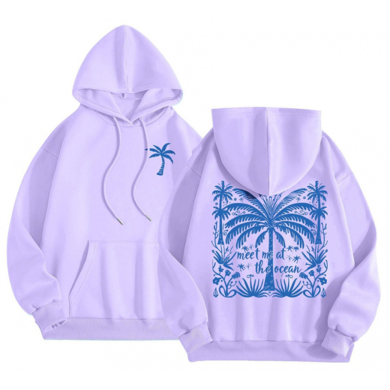 Cross-Border 2025 tavaszi és őszi bársony női pulóver, menetes mandzsettával, szegéllyel, laza, meleg, kapucnis pulóver, női mintás