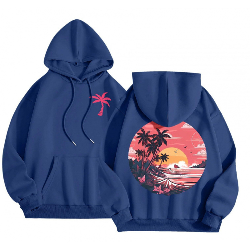 Cross-Border 2025 tavaszi és őszi bársony női pulóver, menetes mandzsettával, szegéllyel, laza, meleg, kapucnis pulóver, női mintás