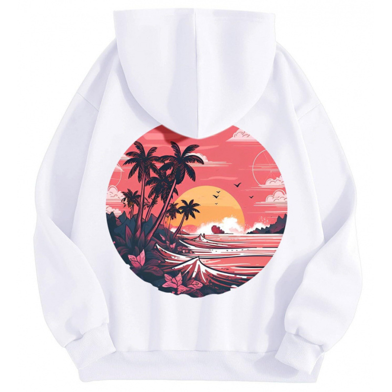 Cross-Border 2025 tavaszi és őszi bársony női pulóver, menetes mandzsettával, szegéllyel, laza, meleg, kapucnis pulóver, női mintás