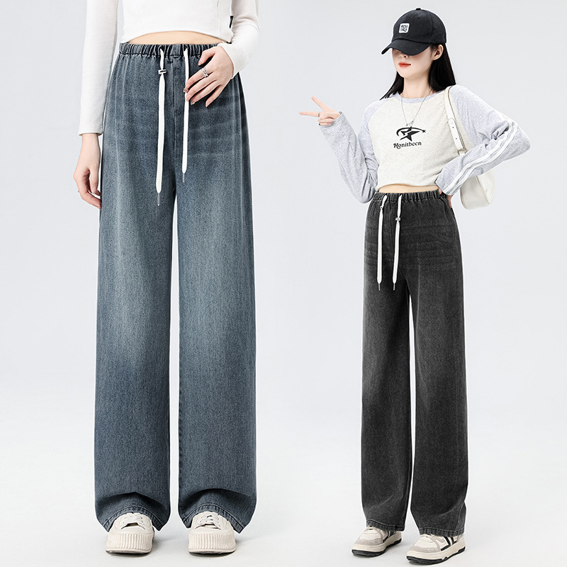 Rasedusrõivad 2025. aasta kevadeks uued Korea moe pingutusnööriga teksad, millel pole tuge kõhtule ja rasedatele naistele