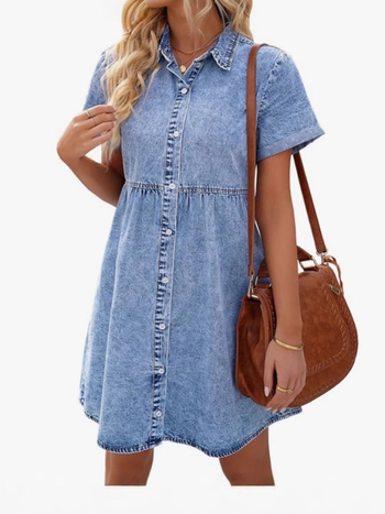 2025 Amazon AliExpress Euroopa ja Ameerika Ühendriikide väliskaubanduse suvised uued naiste teksariidest lühikeste varrukatega kleit-seeliku tootjad