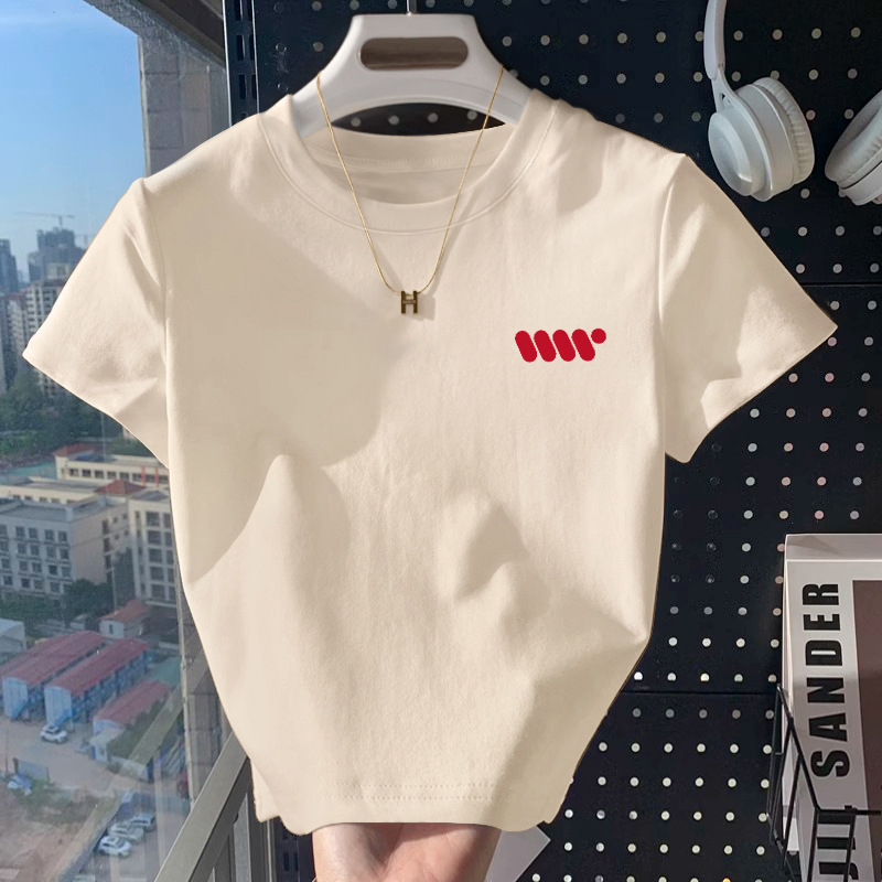 Amerikai stílusú vállpántos rövid ujjú póló női nyári, karcsúsító, egyszínű, mindenhez illő, belső rövid, kerek nyakú felső