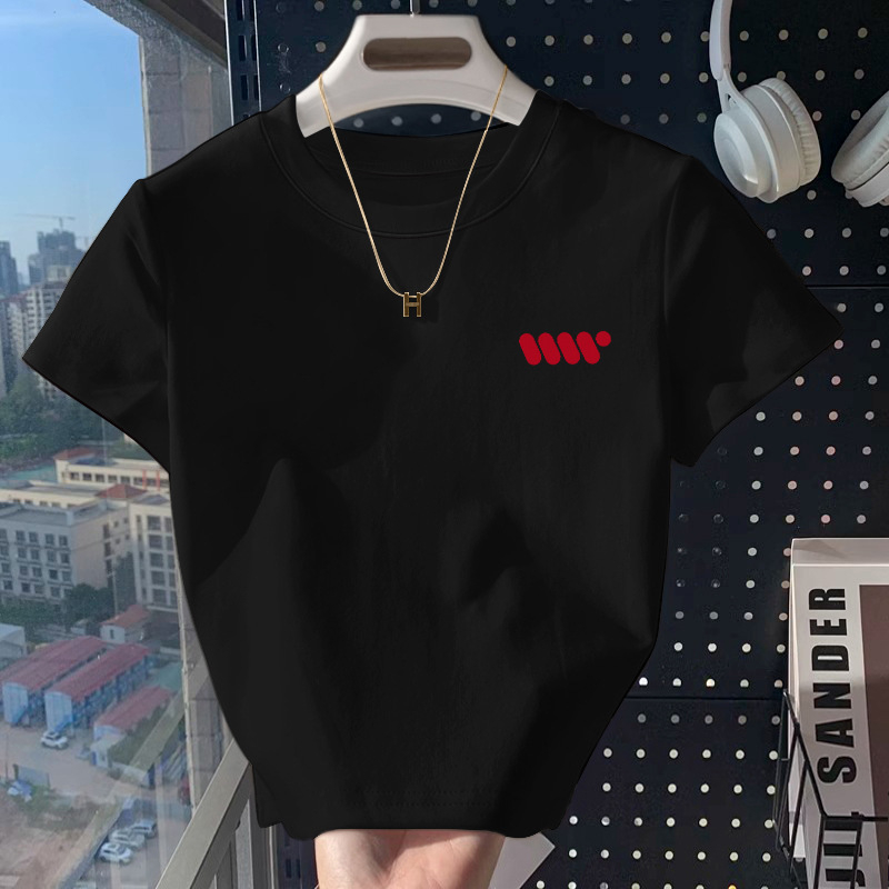 Amerikai stílusú vállpántos rövid ujjú póló női nyári, karcsúsító, egyszínű, mindenhez illő, belső rövid, kerek nyakú felső