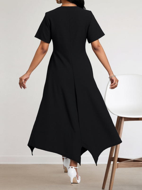 Elegantné šaty s nepravidelným lemom a bočnými gombíkmi, módne pre ženy z Európy a Ameriky, cezhraničné amazonské európske a americké šaty