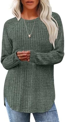 Široka majica s okruglim izrezom i zaobljenim rubom, raglan rukavima, pulover, Amazon europska i američka ženska modna ležerna odjeća