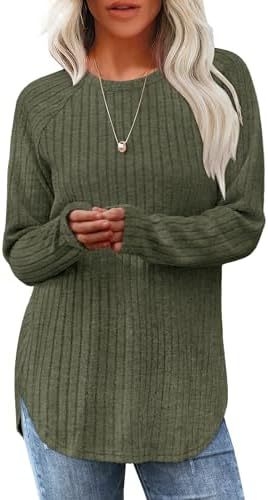 Široka majica s okruglim izrezom i zaobljenim rubom, raglan rukavima, pulover, Amazon europska i američka ženska modna ležerna odjeća