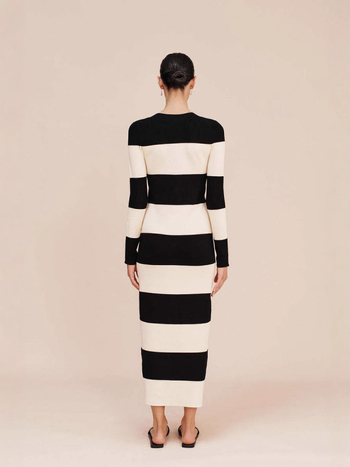 Európa és az Egyesült Államok 2025 tavaszi és nyári új külkereskedelmi határokon átnyúló Amazon független állomás szexi karcsú mellkasú csíkos hosszú ruha