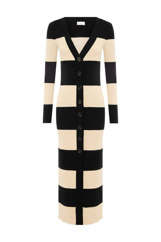 Európa és az Egyesült Államok 2025 tavaszi és nyári új külkereskedelmi határokon átnyúló Amazon független állomás szexi karcsú mellkasú csíkos hosszú ruha