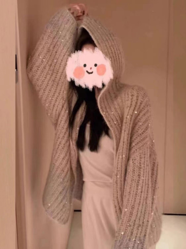 2023 őszi és téli európai és amerikai Amazon határokon átnyúló külkereskedelmi új, csúcskategóriás, temperamentumos, kis illatú, kockás, flitteres, V-nyakú pulóver