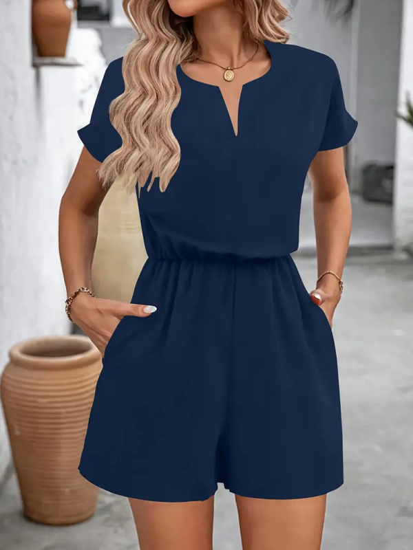 Határokon átnyúló 2025-ös európai és amerikai tavaszi és nyári új szexi V-nyakú, laza, hétköznapi overál otthonra, többszínű női overál