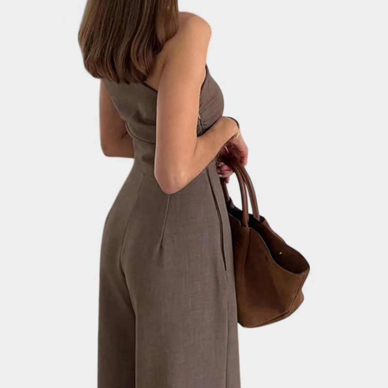 Európai és amerikai határokon átnyúló női hosszú ruha 2025 nyári új divatos hétköznapi elegáns divatos váll nélküli testhezálló karcsúsított ruha