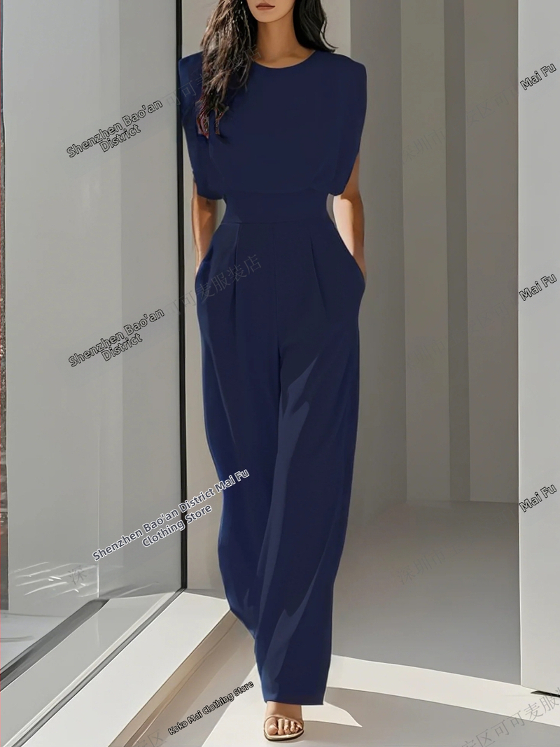 Határokon átnyúló külkereskedelem, európai és amerikai stílusos új női divat, elegáns nyári, egyszínű, derékot karcsúsító overál