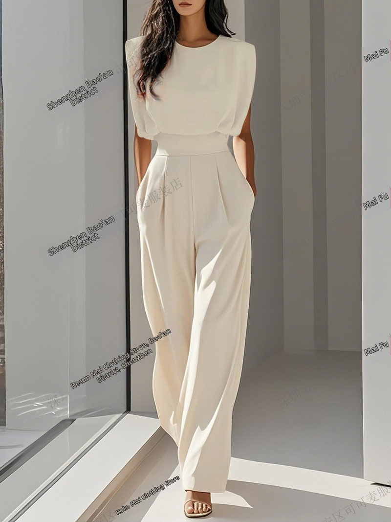 Határokon átnyúló külkereskedelem, európai és amerikai stílusos új női divat, elegáns nyári, egyszínű, derékot karcsúsító overál