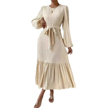 Spot Crossborder 2024 kora tavaszi Amazon pulóver kerek nyakú lámpás ujjú Zou csíkos öv elegáns munkaruha nőknek