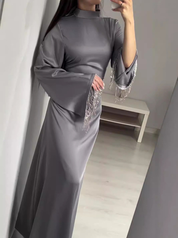 2024 őszi közel-keleti amazon határokon átnyúló külkereskedelmi kerek nyakú csipke ruha karcsúsított ruha temperamentumos ruha nőknek