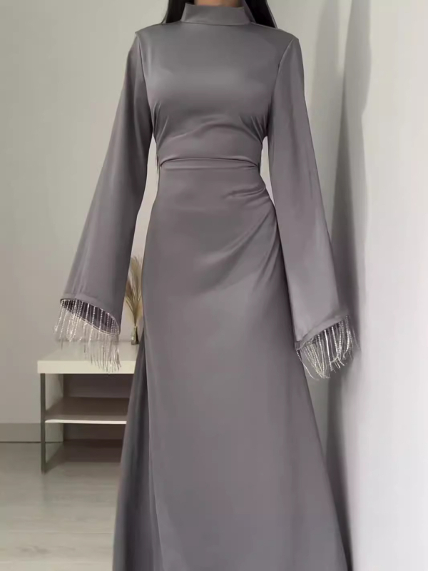 2024 őszi közel-keleti amazon határokon átnyúló külkereskedelmi kerek nyakú csipke ruha karcsúsított ruha temperamentumos ruha nőknek