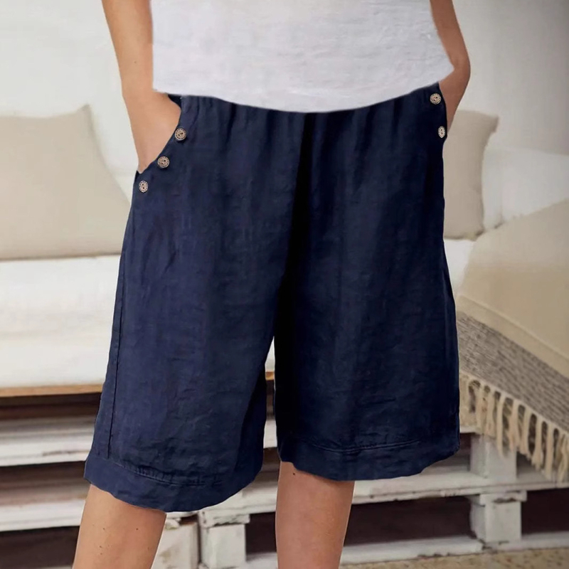 323468 Határokon átnyúló export új női ruházat Amazonon, népszerű, tiszta színű, ötpontos zsebes nadrág, rövidnadrág, laza, kis méretű nadrág