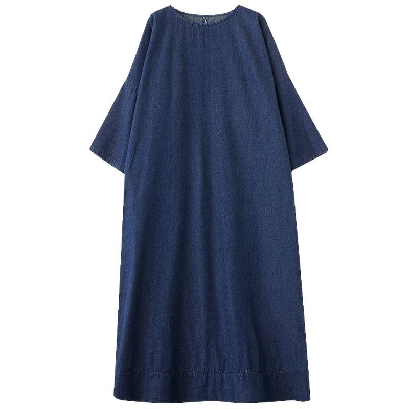 Retro traper haljina dugih rukava, rano proljeće 2025., nova umjetnička, plus size, široka, ležerna, za mršavljenje, duga haljina