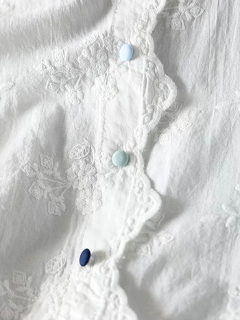 Ősi Ruházat Tavaszi & Őszi Új Édes Csipkegalléros Pamut Hímzett Női Művészeti Színes Gombos Laza Ing