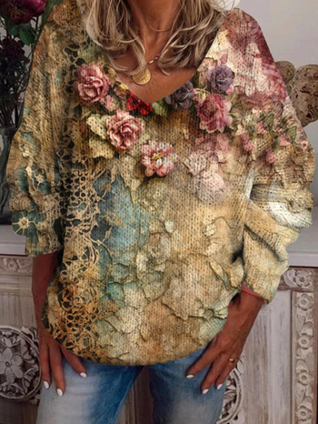 Külkereskedelmi Határokon Átnyúló 2024 Amazon Új Karácsonyi Absztrakt Nyomtatású Alkalmi Köpeny Kabát Kardigán Pulóver E140