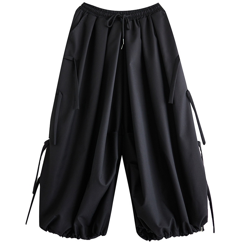 2024 m. rudens ir žiemos kolekcijos naujos laisvos plačios kelnės, moteriškos, plius dydžio, personalizuotos, elastingo juosmens laisvalaikio kelnės.