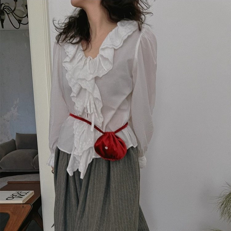 plus size Vintage művészi szürke csíkos dupla rétegű varrásos szoknya 2024 téli új szürke szoknya