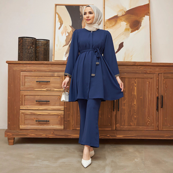 2216# Διασυνοριακό Εξωτερικό Εμπόριο Μέση Ανατολή Ευρώπη και Αμερική Μουσουλμανική Γυναικεία Μόδα Ζεστό Γυμναστήριο Ριχτό Μπουφάν Κέρατο Παντελόνι 2 Τεμαχίων Κοστούμι