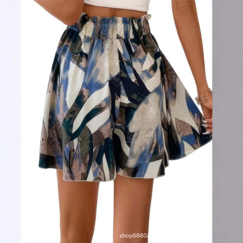 [Testreszabható] Digitálisan Nyomtatott Női Rövidnadrág Díszes Zsinórral Amazon Európai és Amerikai Új Határokon Átnyúló E-kereskedelem