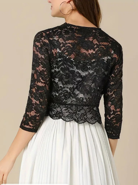 2025-ös európai és amerikai női mellény, rövid gallér nélküli kardigán, felső, tiszta elegáns csipkés ing, raktáron