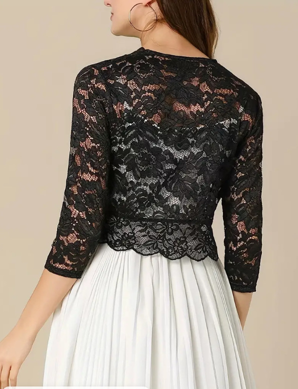 2025-ös európai és amerikai női mellény, rövid gallér nélküli kardigán, felső, tiszta elegáns csipkés ing, raktáron