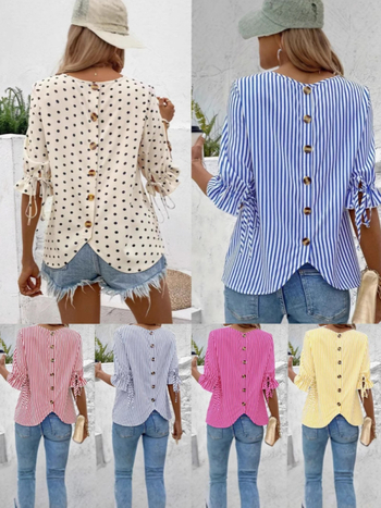 25-ös nyári európai és amerikai határokon átnyúló, független állomású nyomtatott kerek nyakú, 5 ponton átnyúló csipke, lótuszlevél ujjú, hátul egysoros, plus size felső