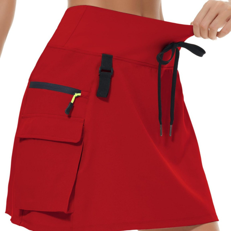 Piiriülene Amazon 2024. aasta suvine uus naiste matkamiseks mõeldud cargo-seelik, välistingimustes sportimiseks mõeldud lukuga taskuga tenniseseelik