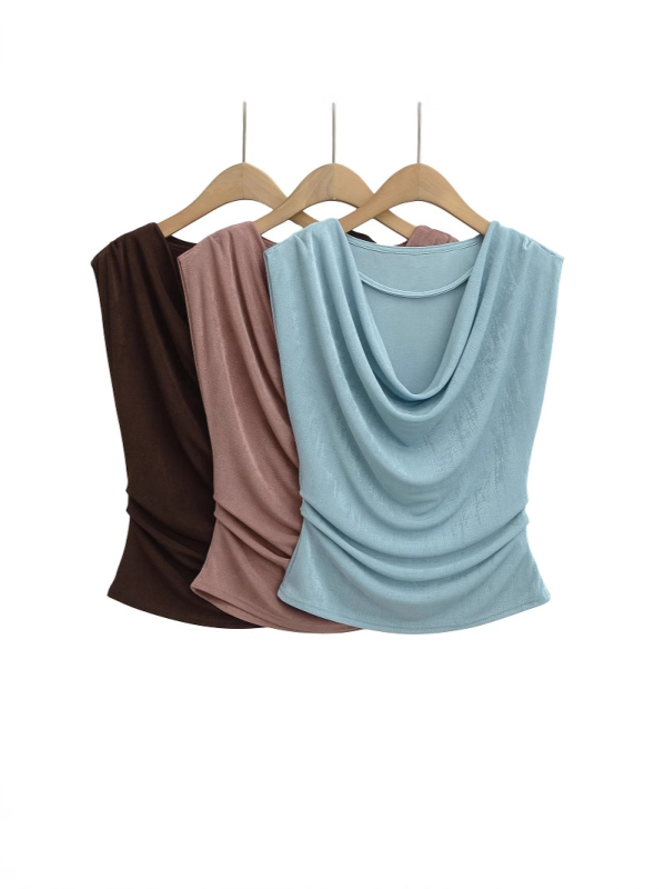 Amerikai retro fehér lenge galléros, egyvállas, rövid ujjú női póló, 2025-ös nyár, új, karcsúsított, szexi, rövid felső